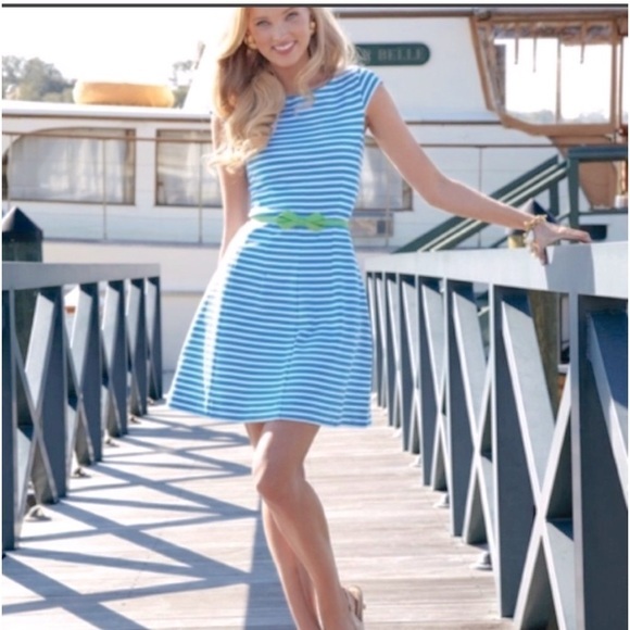 Lilly Pulitzer Dresses & Skirts - Lilly Pulitzer Briella Blue White Stripe Ponte Dress Sm